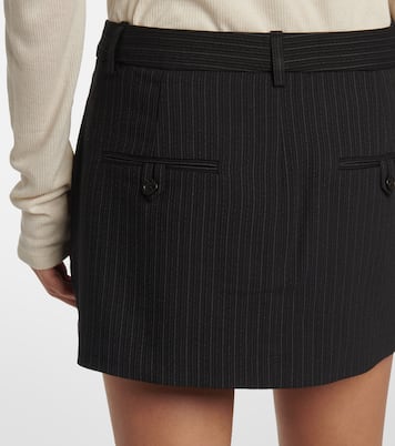 Minifalda de lana y algodón a rayas | Acne Studios
