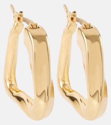Orecchini a cerchio Twist Triangle in argento bagnati in oro 18kt | Bottega Veneta