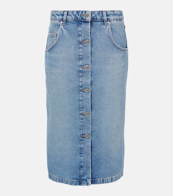 Gonna midi in denim con catena | Stella McCartney