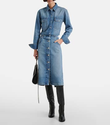 Gonna midi in denim con catena | Stella McCartney