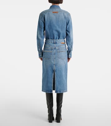 Gonna midi in denim con catena | Stella McCartney