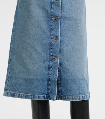 Gonna midi in denim con catena | Stella McCartney