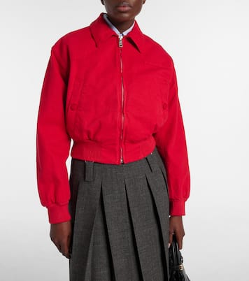Bomber cropped in cotone | Prada