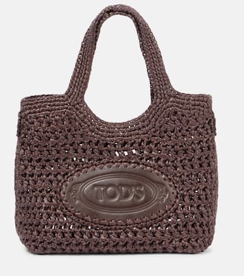 Borsa in rafia e pelle con logo | Tod's