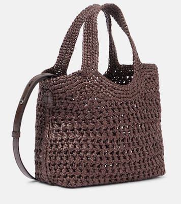 Borsa in rafia e pelle con logo | Tod's