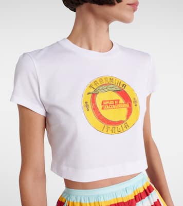 Cropped printed cotton T-shirt | Dolce&Gabbana