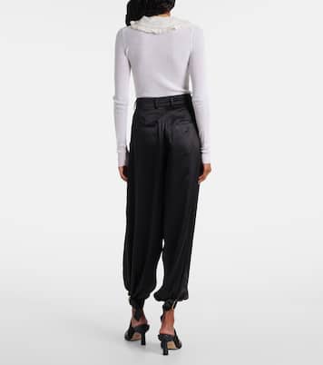 High-rise silk satin cargo pants | Chloé