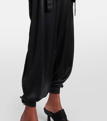 High-rise silk satin cargo pants | Chloé