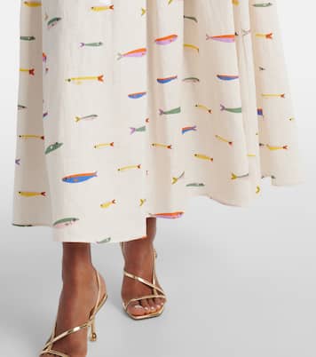 Procida printed linen maxi skirt | Staud