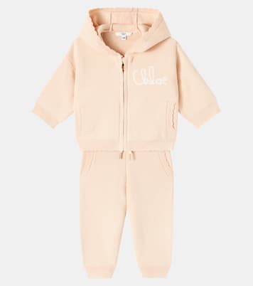 Baby set of cotton and wool hoodie and sweatpants | Chloé Kids