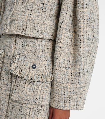 Chaqueta cropped de tweed de algodón | Ganni