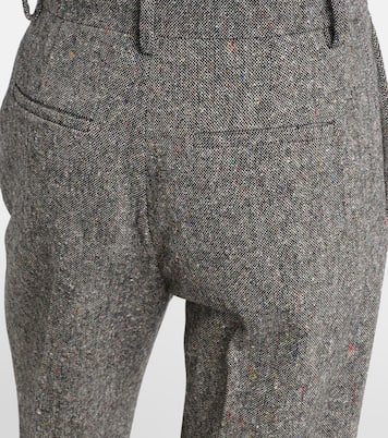 Pantalon ample à taille haute en laine mélangée | Valentino