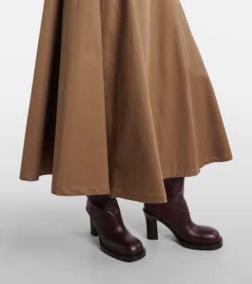 Falda midi de algodón con cinturón | Burberry