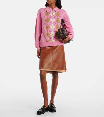 Bolso al hombro Beau de piel con logo | Miu Miu