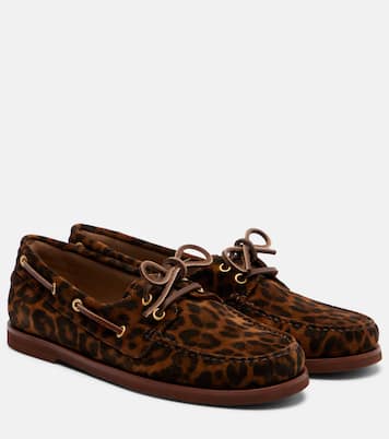 Vandee leopard-print suede boat shoes | Gianvito Rossi
