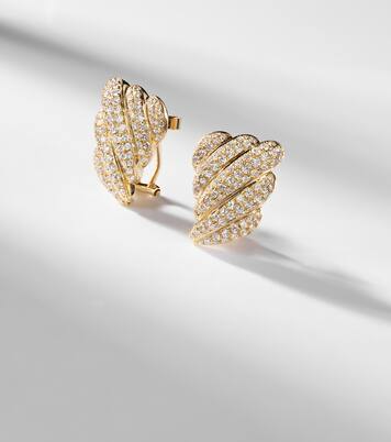 Croissant 18kt gold earrings with diamonds | Anita Ko