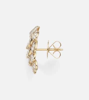 Einzelner Ohrring Blossom aus 18kt Gelbgold mit Diamanten | Rainbow K