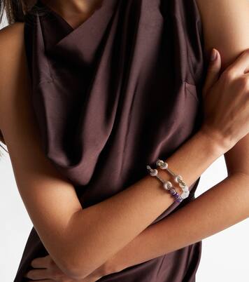 Armband Chakra aus Mondstein mit 18kt Gelbgold, Diamanten und Quarz | Ananya