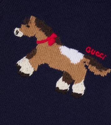 Embroidered knitted wool dress | Gucci Kids