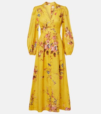 Floral linen midi dress | Zimmermann