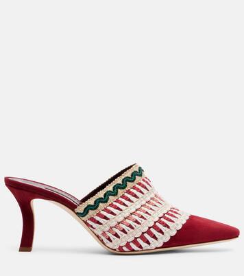 Alo 70 embroidered suede mules | Manolo Blahnik