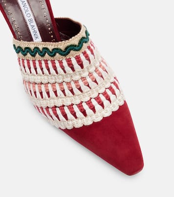 Alo 70 embroidered suede mules | Manolo Blahnik
