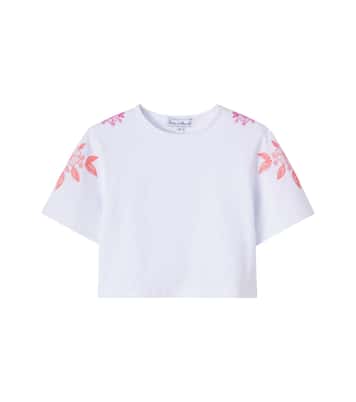 Embroidered cotton-blend jersey T-shirt | Tartine et Chocolat
