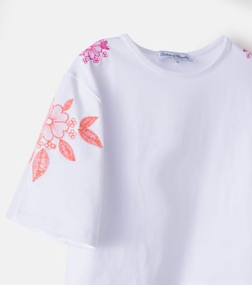 Embroidered cotton-blend jersey T-shirt | Tartine et Chocolat