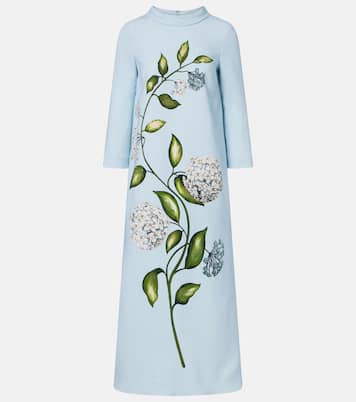 Porcelain Flower wool-blend kaftan | Oscar de la Renta