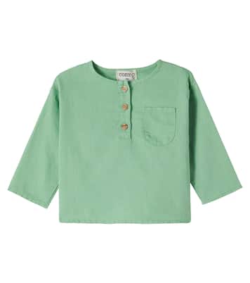 Baby Henley-Top Alder aus Baumwolle und Leinen | Cozmo