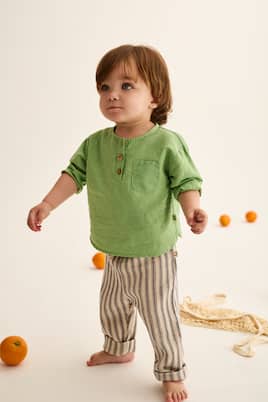 Bébé – Top Henley Alder en coton et lin | Cozmo