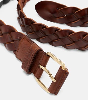 Braided leather belt | Miu Miu