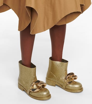 Botines de goma con cadena y glitter | JW Anderson