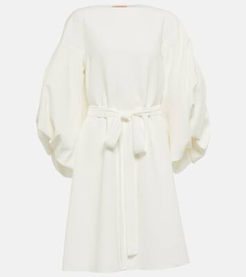 Bridal puff-shoulder crêpe minidress | Roksanda