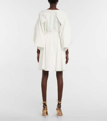 Bridal puff-shoulder crêpe minidress | Roksanda