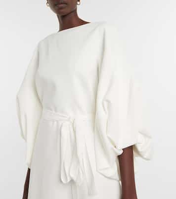 Bridal puff-shoulder crêpe minidress | Roksanda
