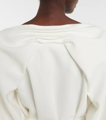 Bridal puff-shoulder crêpe minidress | Roksanda