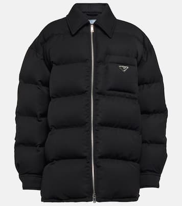 Giacca trapuntata in lana con logo | Prada