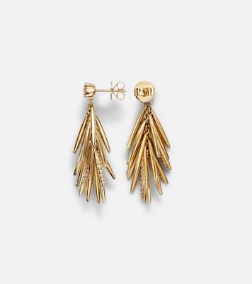 Boucles d'oreilles Grass Sunshine Drop en or 18 ct et diamants | Ileana Makri