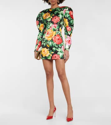 Puff-sleeve floral minidress | Dolce&Gabbana