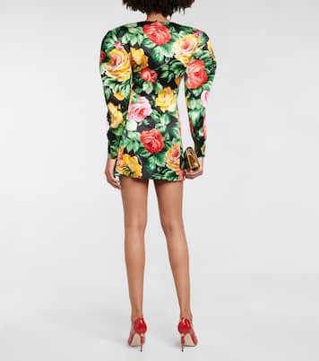 Puff-sleeve floral minidress | Dolce&Gabbana