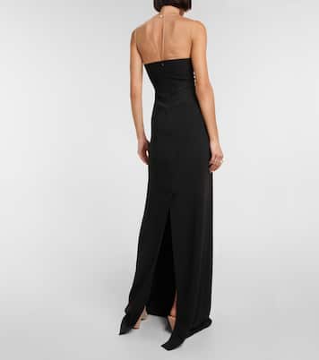 Mesh-paneled crêpe gown | Stella McCartney