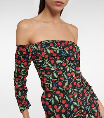 Off-shoulder cotton-blend midi dress | Carolina Herrera