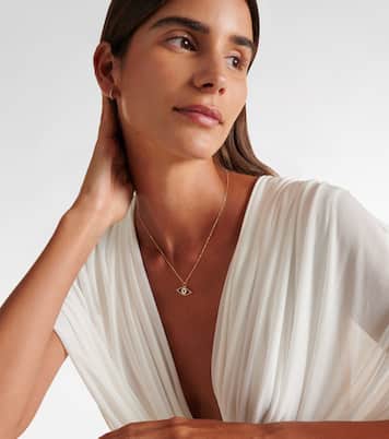 Collier Eye of Protection en or 14 ct et diamants | Mateo