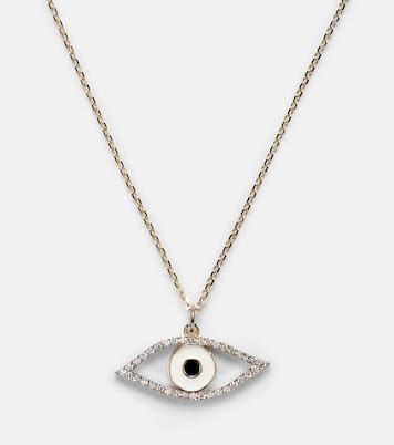 Collier Eye of Protection en or 14 ct et diamants | Mateo