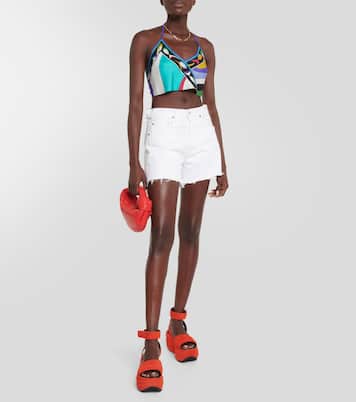 Pesci silk twill crop top | Pucci