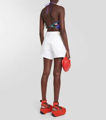 Pesci silk twill crop top | Pucci