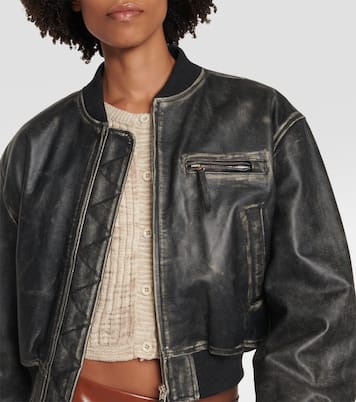 Cropped-Bomberjacke aus Leder | Acne Studios