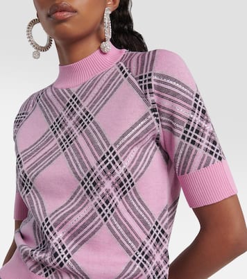 Embellished checked wool top  | Giuseppe di Morabito