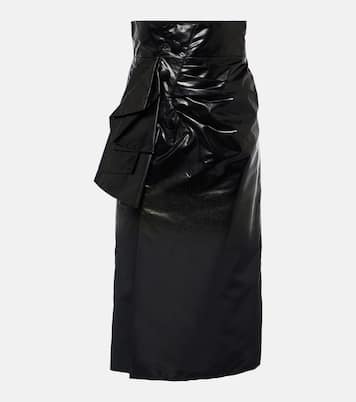 Falda midi drapeada de tiro alto | Maison Margiela